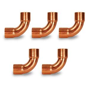 1-1/4 in. Copper C x C Long Radius 90° Elbow Fitting with 2 Solder Cups (5-Pack)