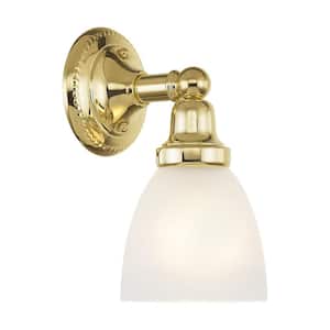 Classic 1 Light Polished Brass Bath Vanity Light