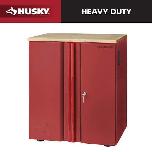 Heavy Duty Welded 20-Gauge Steel 2-Door Garage Base Cabinet in Red (28 in. W x 32 in. H x 21.5 in. D)
