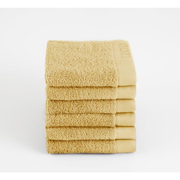 IZOD Classic Yellow Solid Egyptian Cotton Single Wash Cloth