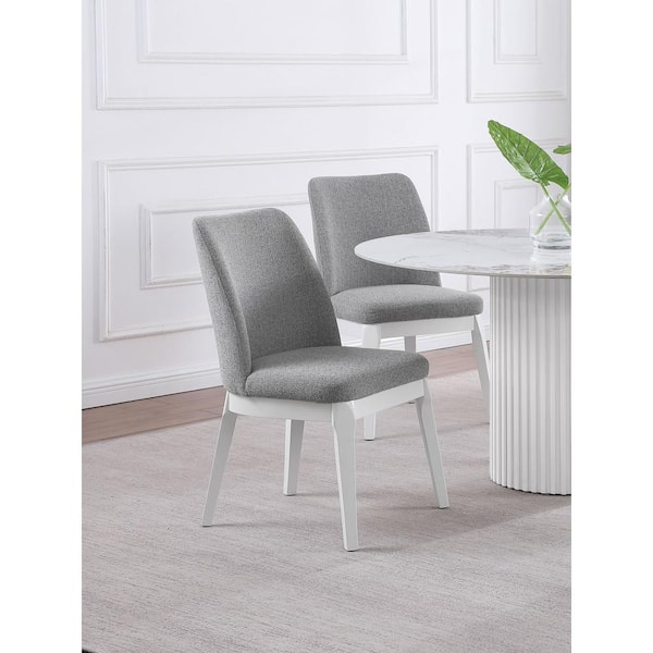Coaster Carissa Light Grey Fabric Armless Dining Side Chair (Set of 2)