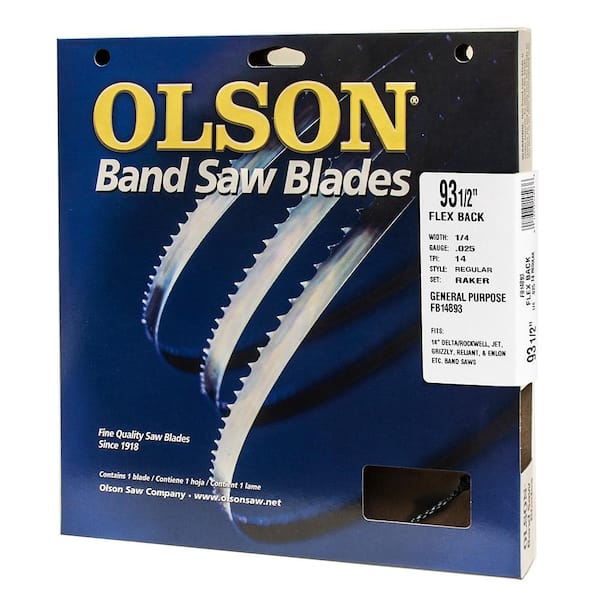 Olson Saw 93-1/2 in. L x 1/4 in. with 14 TPI High Carbon Steel with Hardened Edges Band Saw Blade