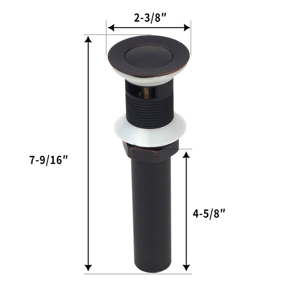 Oil Rubbed Bronze Pop-Up Bathroom Sink Drain with Overflow