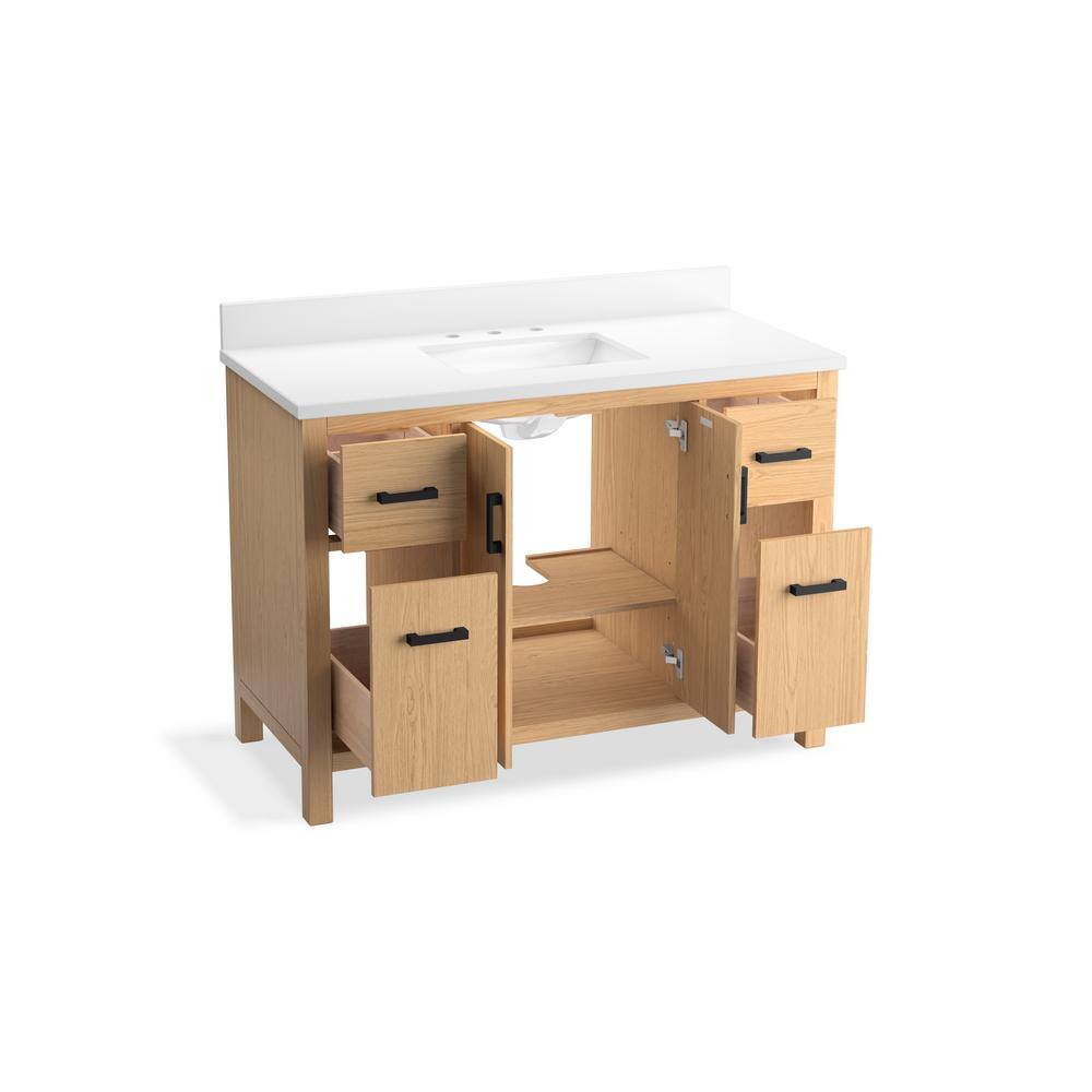 Kresla 48" Light Oak Freestanding Bathroom Vanity with Quartz Top