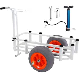 3.5 cu. ft. Steel Fish Cart, 16 in. Big Wheel PU Tires, Marine Beach Wagon, Heavy-Duty Garden Cart