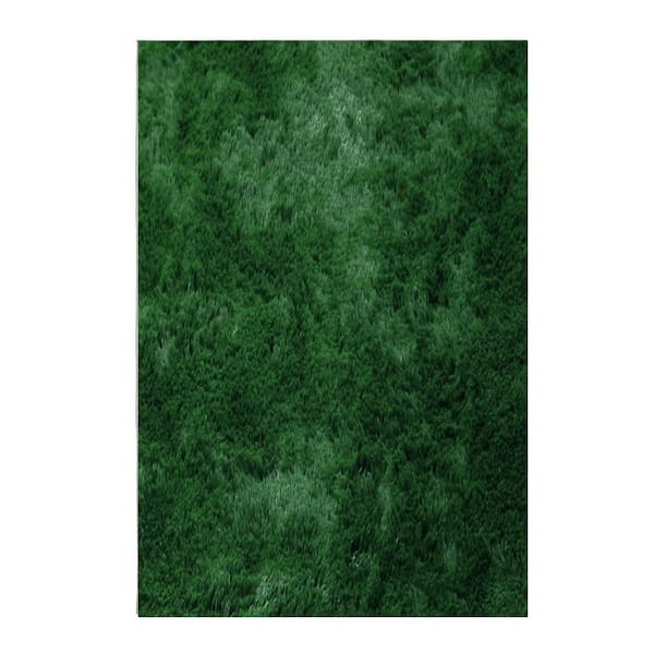 Garvee Tie Dye Green 2 ft. x 6 ft. Fluffy Area Rug Non-Slip Faux Fur Solid
