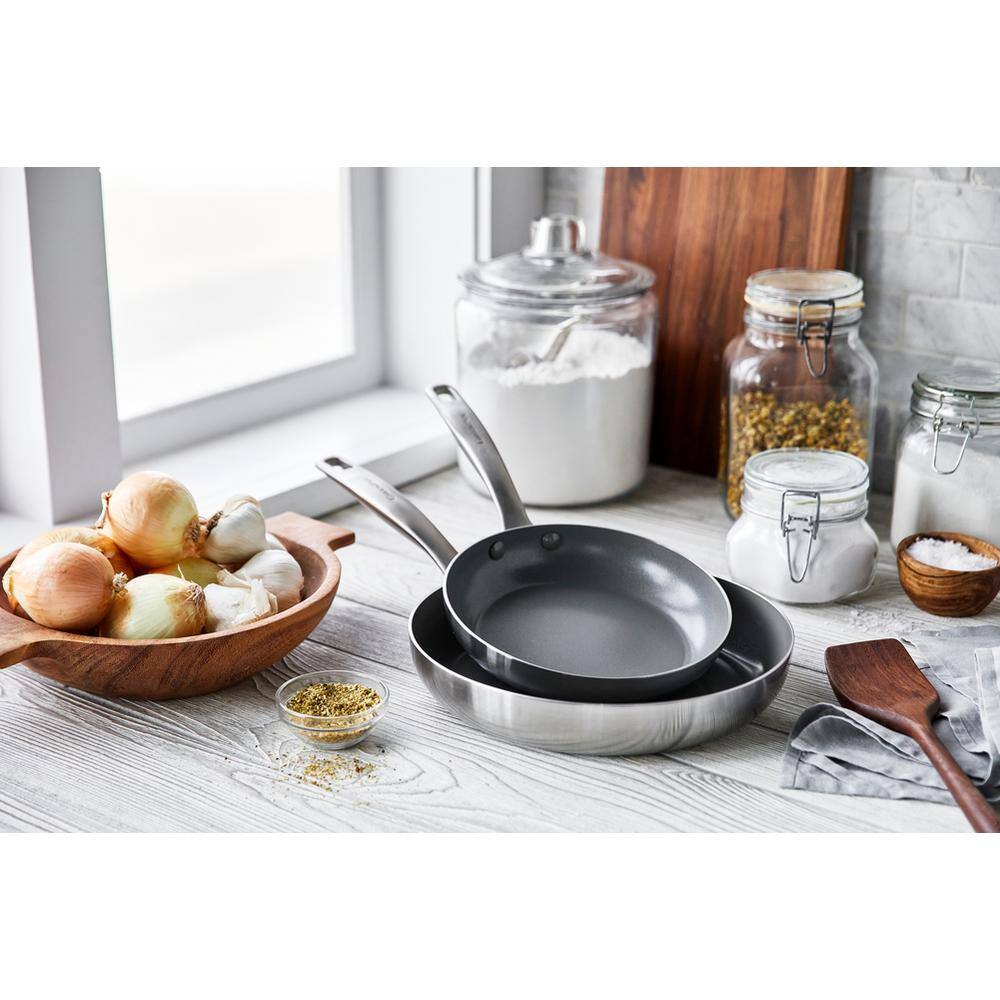 Chatham Stainless Steel Ceramic Nonstick 2-Piece Fry Pan Set