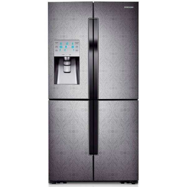 Samsung 30.39 cu. ft. 4-DoorFlex French Door Refrigerator in Paisley Textured Stainless Steel
