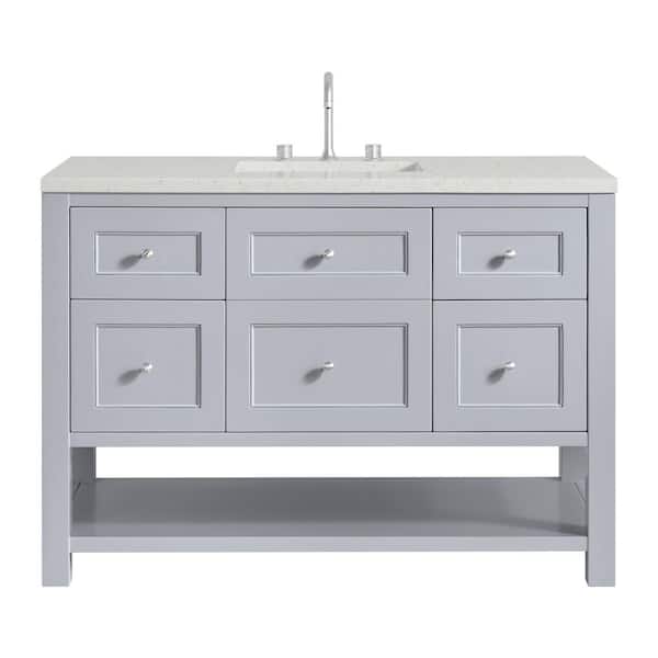 Breckenridge 48.0 in. W x 23.5 in. D x 34.25 in. H Single Bath Vanity in Serenity Blue with Quartz Lime Delight Top