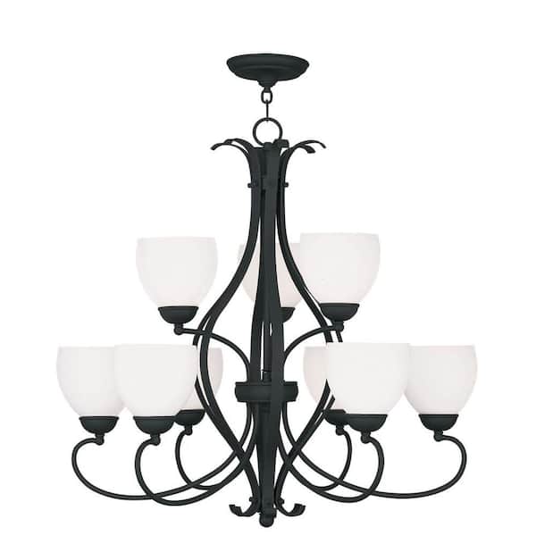 Livex Lighting Providence 9-Light Black Incandescent Ceiling Chandelier