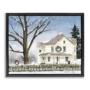 Charming Winter Neighborhood by Billy Jacobs 1-Piece Floater Frame Graphic Print Nature Poster Art Print 21 in. x 17 in.