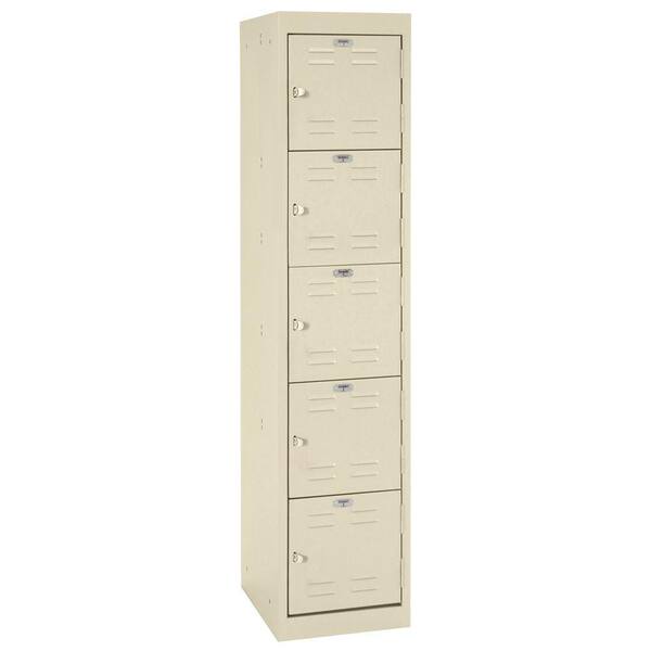 Sandusky 66 in. H 5-Tier Welded Steel Storage Locker in Putty