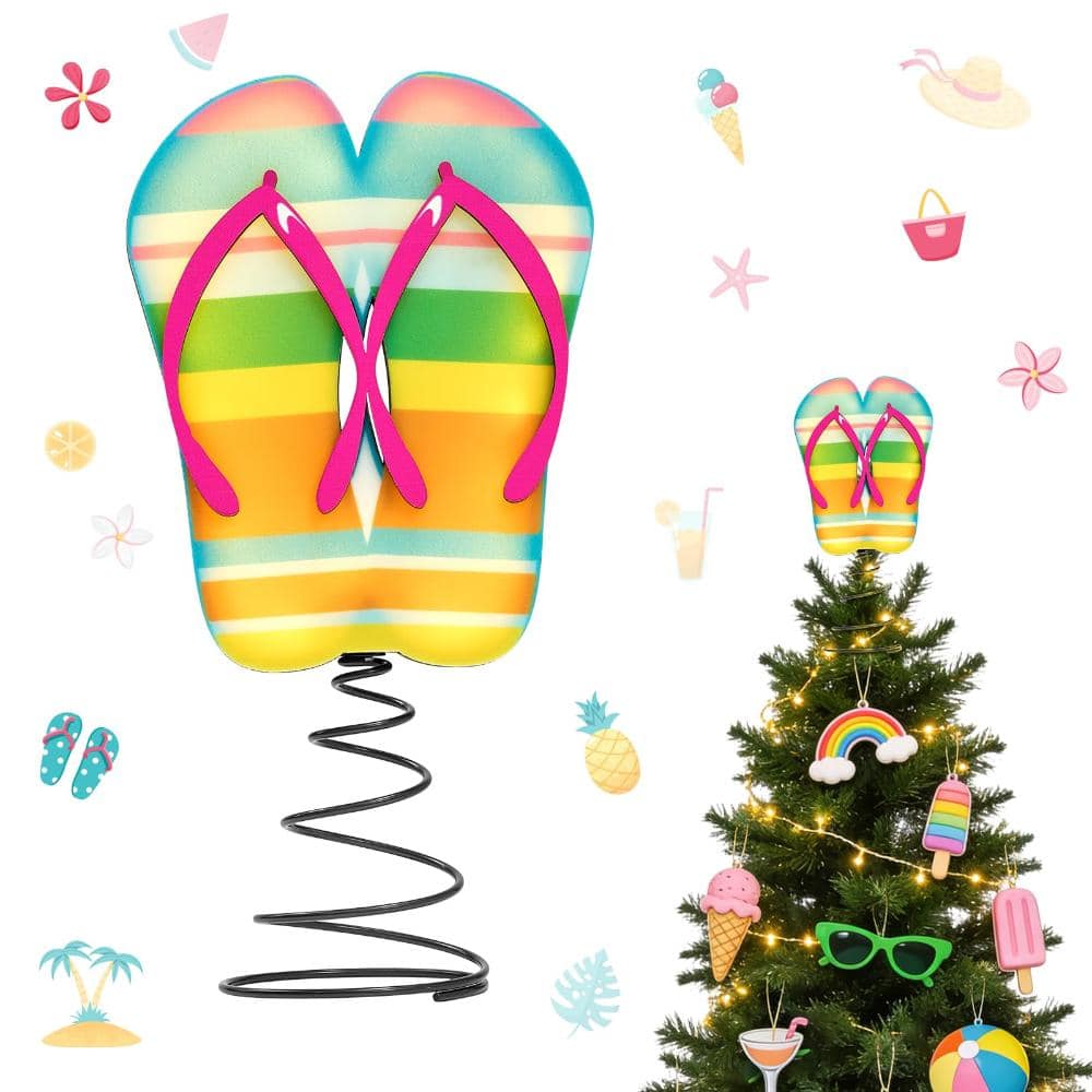 10inch Wooden Flip-Flop LED Summer Christmas Tree Topper Tropical Beach Decor Battery-Powered price history on PriceWatchPro