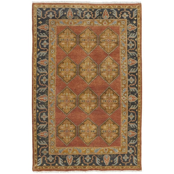 5 ft. x 8 ft. Tan, Brown Floral Area Rug