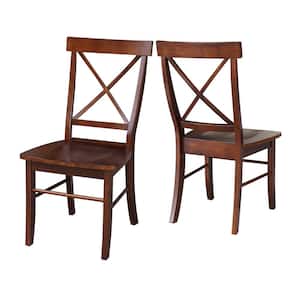 Alexa Espresso Wood X-Back Dining Chair (Set of 2)