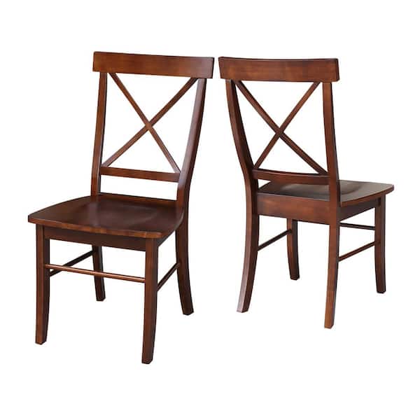 International Concepts Alexa Espresso Wood X-Back Dining Chair (Set of 2)