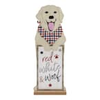 32in Red, White, & Woof Dog Porch Sign