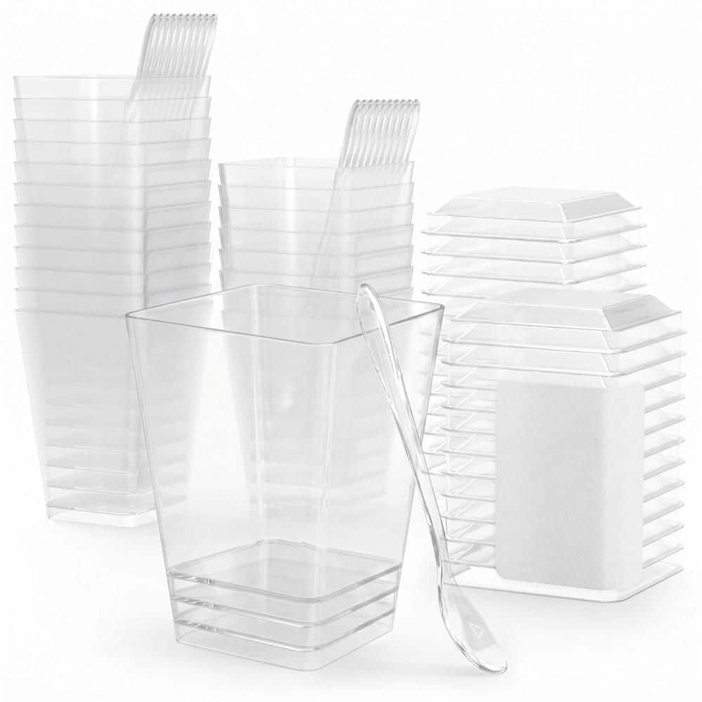 Modern 2.28 in. 5 fl. oz. Clear Plastic-Dessert Cups Serving Bowls (Set of 25) price history on PriceWatchPro
