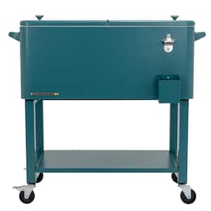80 qt. Teal Outdoor Patio Cooler with Removable Basin
