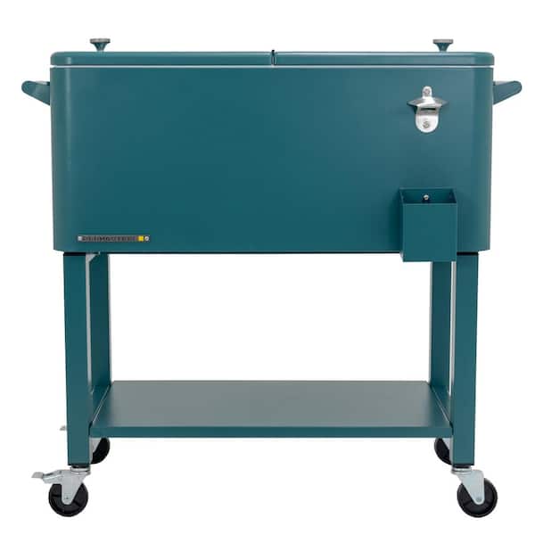 PERMASTEEL 80 qt. Teal Outdoor Patio Cooler with Removable Basin