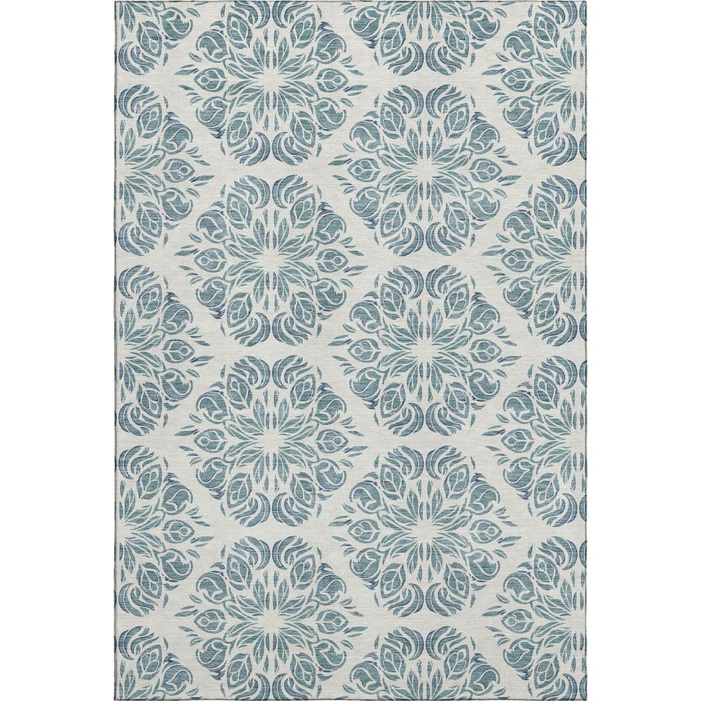 Mayfield Premium Machine Washable Abstract AMF2456 Teal 9 ft. x 12 ft. Area Rug price history on PriceWatchPro