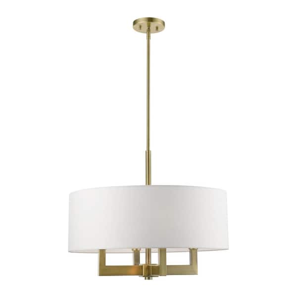 Wickham-4 Light Antique Brass Pendant Chandelier