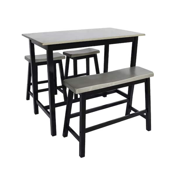 Unbranded 4-Piece Wood Outdoor Bistro/Dining Set, Safe and Comfortable Design