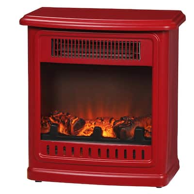 Crestland 13 in. Desktop Electric Fireplace in Red