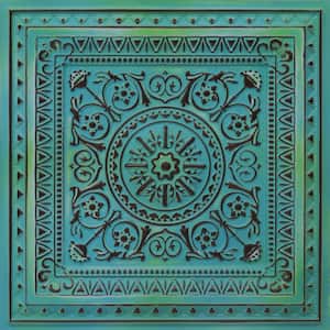La Scala Medieval Blue 2 ft. x 2 ft. PVC Glue-up or Lay-in Ceiling Tile (40 sq. ft./case)