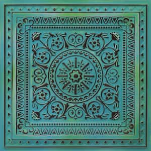 La Scala Medieval Blue 2 ft. x 2 ft. PVC Glue-up or Lay-in Faux Tin Ceiling Tile (100 sq. ft. /Case)