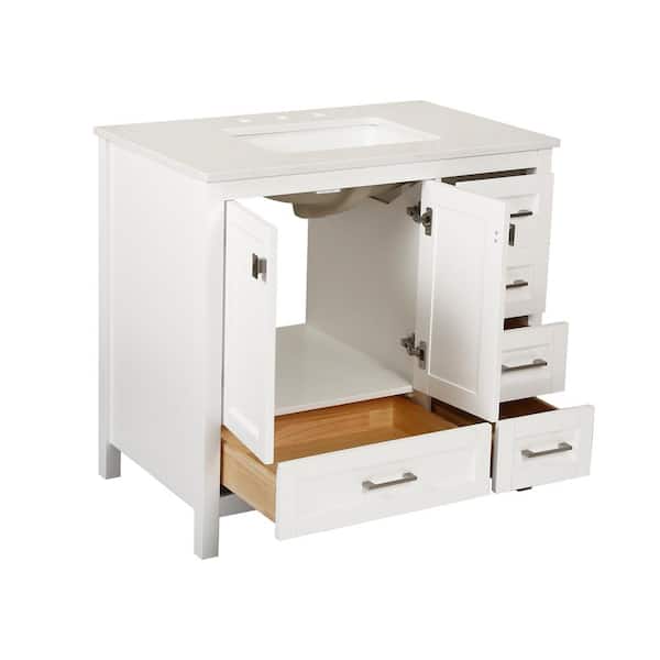 Lonni 36 in. W x 22 in. D x 34 in. H Single Sink Solid Wood Bath Vanity