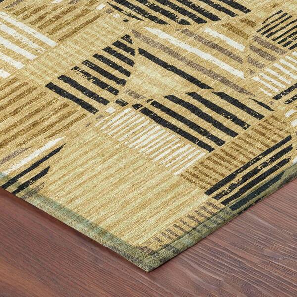 Chantille Machine Washable Indoor/Outdoor Abstract ACN2700 Gold 10 ft. x 14 ft. Area Rug