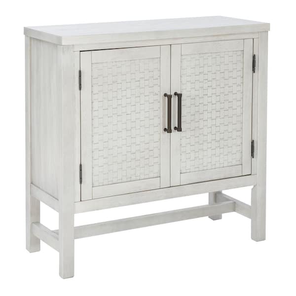 Linon Home Decor Della Gray-wash 36 in. H Accent Storage Cabinet
