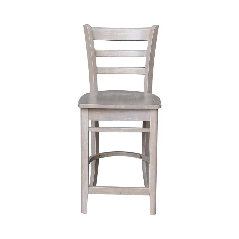 Washed Gray Taupe Solid Wood 5-Piece Counter Height Dining Set