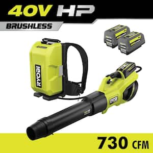 40V HP Brushless Whisper Series 190 MPH 730 CFM Blower and Backpack Battery w/ (2) 6.0 Ah Batteries & Charger