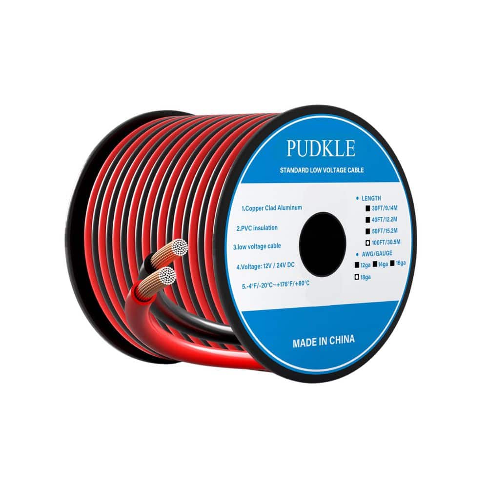 100 ft. 18 AWG /2 Conductor Stranded Non-Grounded Landscape Lighting Wire Red Black PVC Insulated Low Voltage price history on PriceWatchPro