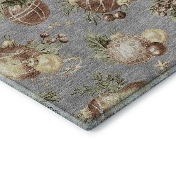 Mayfield Premium Machine Washable Abstract AMF1828 Gray 10 ft. x 14 ft. Area Rug