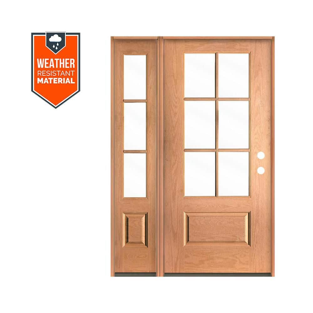 Krosswood Doors UINTAH Farmhouse 50 in. x 79 in. 6-Lite Left-Hand