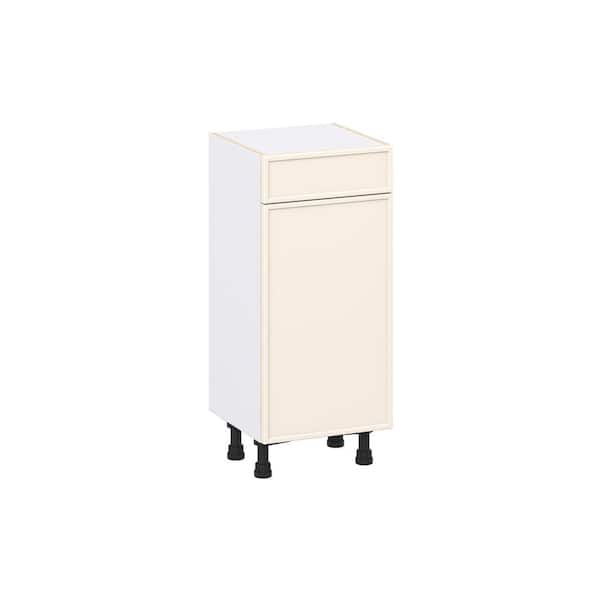 Fairview 15 in. W x 14 in. D x 34.5 in. H Assembled Slim Shaker Base Kitchen Cabinet in Washed Linen with Drawer