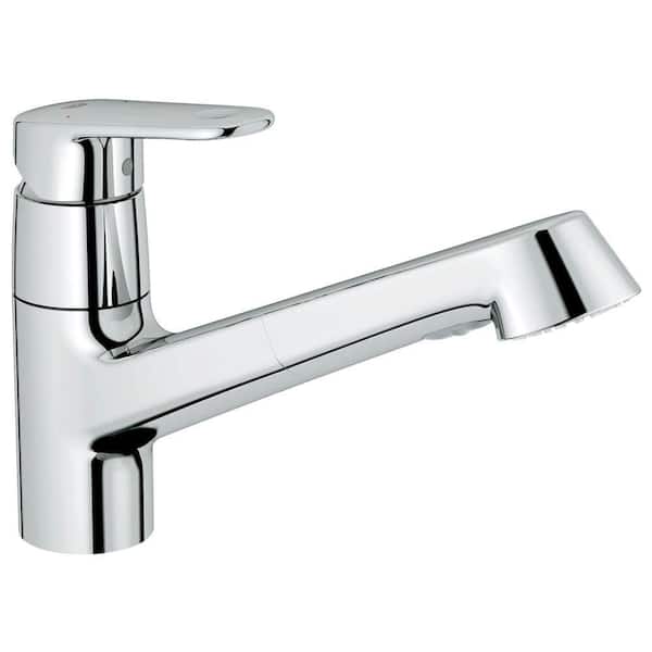 GROHE Europlus New Single-Handle Pull-Out Sprayer Kitchen Faucet in Starlight Chrome