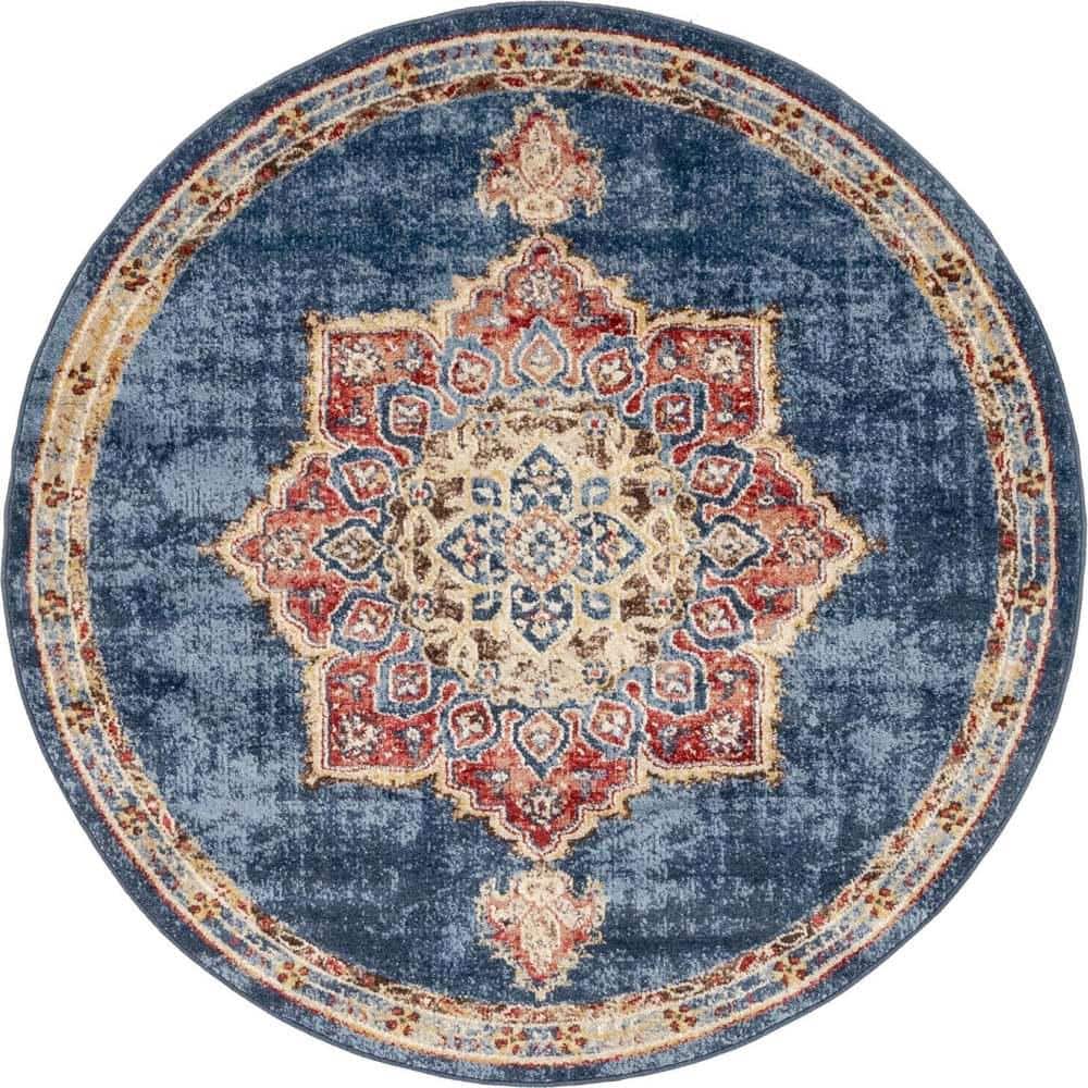 Utopia Helios Dark Blue 5' 0 x 5' 1 Area Rug price history on PriceWatchPro