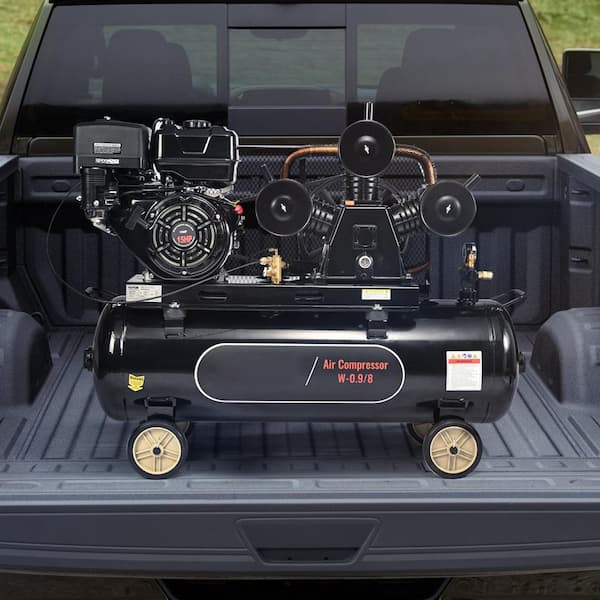 15HP Gas Air Compressor, 30 Gal. Horizontal Tank, 33CFM@115PSI, Max 115PSI, for Construction Workshop