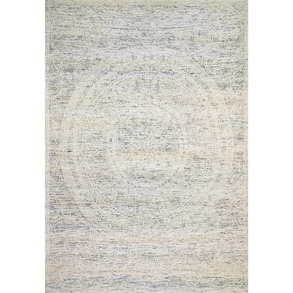 Dynamic Rugs Darcy Ivory/Blue/Gold 2 ft. x 4 ft. Medallion Area Rug