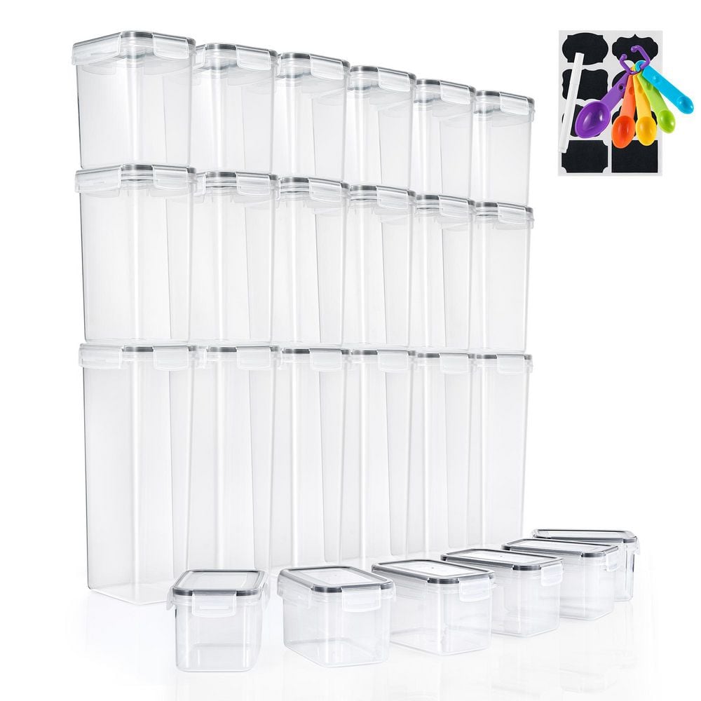 Food Storage Containers, 24 Pieces, Clear, Air Tight, Multipack, Dry Food D