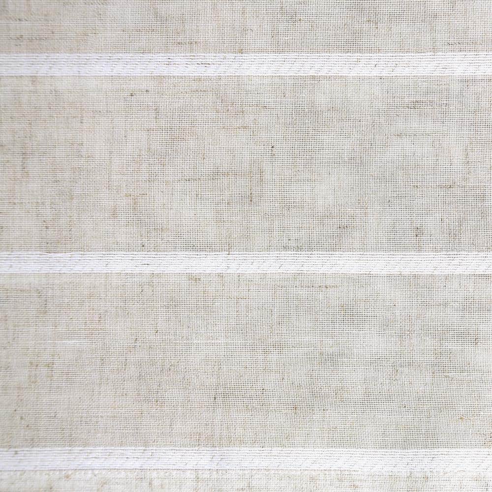 Natural Linen Blend Sheer Cafe Curtain Pair, 52" x 24"