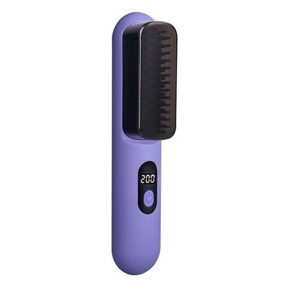 7.87 in. x 1.77 in. x 1.77 in. Personal Care Hair Straightener in Purple Fi