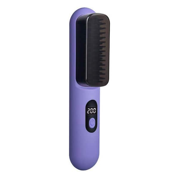 Aoibox 7.87 in. x 1.77 in. x 1.77 in. Personal Care Hair Straightener in Purple Finish Brush Negative Ion Electric Curler/Comb