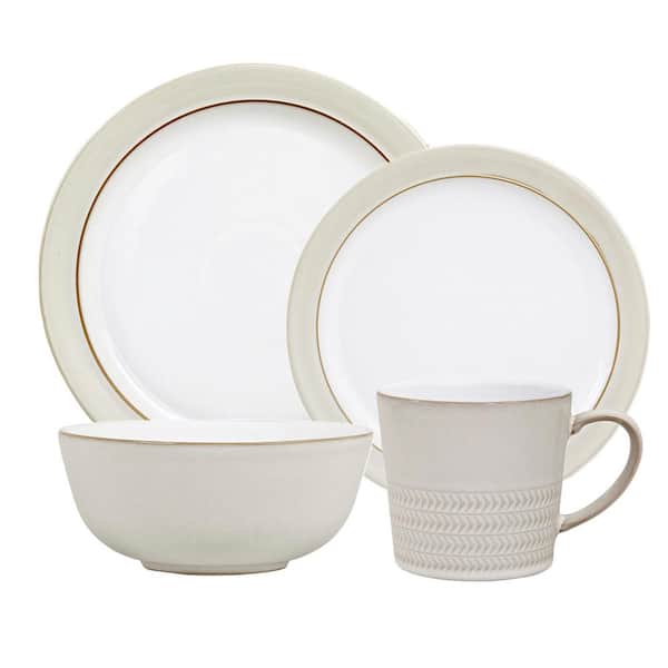 Denby Natural Canvas 16-Piece White Dinnerware Set