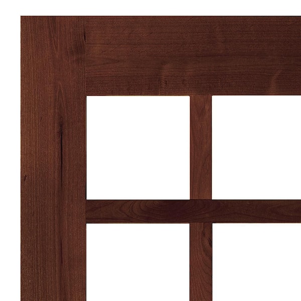 64 in. x 80 in. Knotty Alder Left-Hand/Inswing 6 Lite Clear Glass Red Mahogany Stain Wood Prehung Front Door with DSL DS