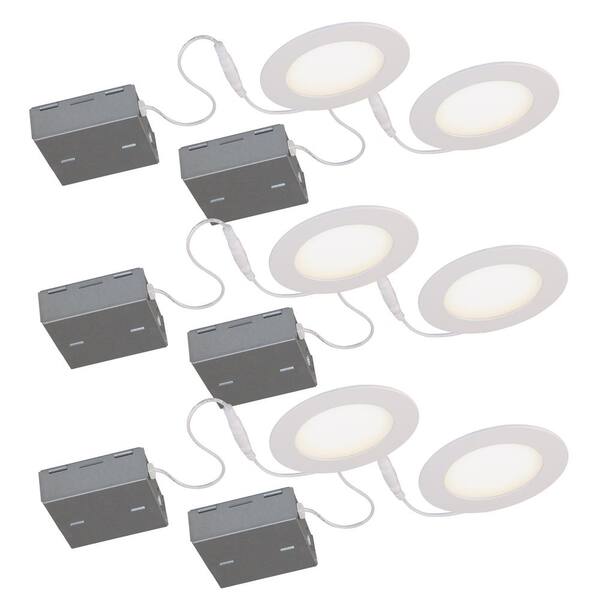 BAZZ STAK 4 in. Canless 3000k New Construction Integrated LED Recessed Light Kit (6-Pack)